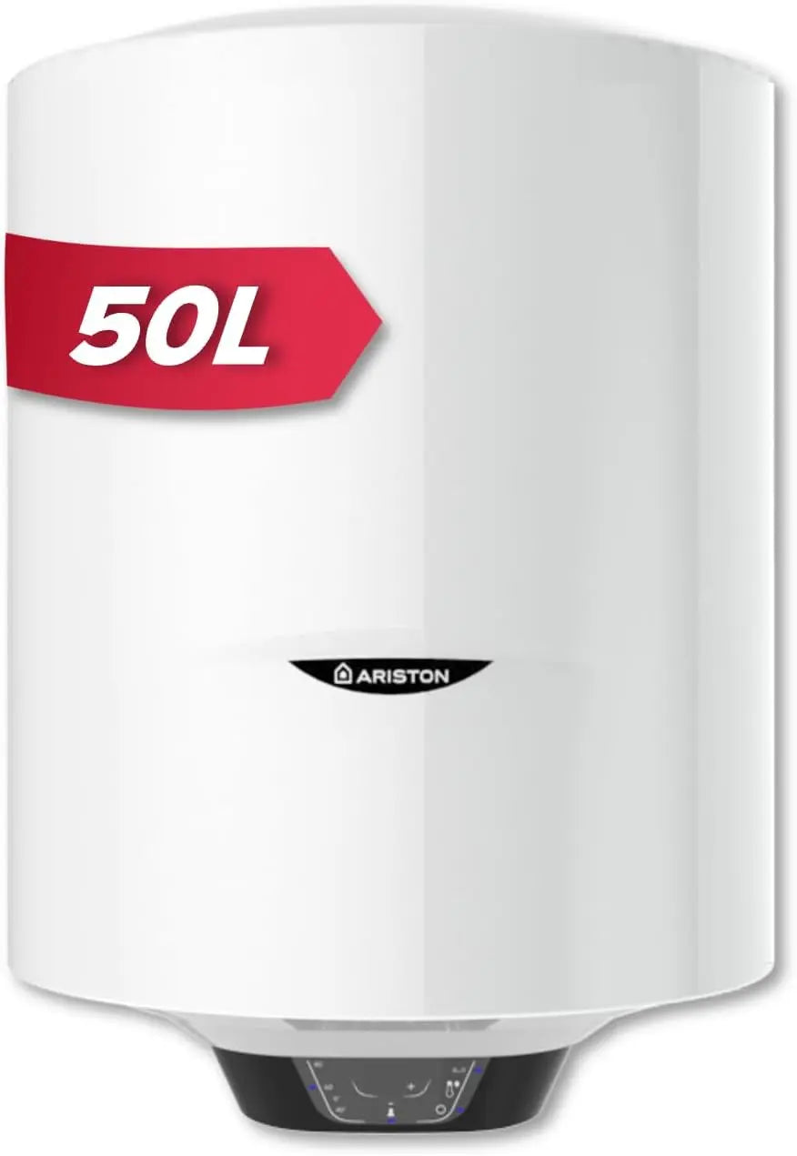 Ariston PRO1 ECO 50L - Chauffe-Eau Électrique Vertical Mural – gris/rouge