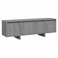 Meuble TV, avec rangement, avec portes, 120 x 30 x 40,5 cm, coloris gris, pour le salon