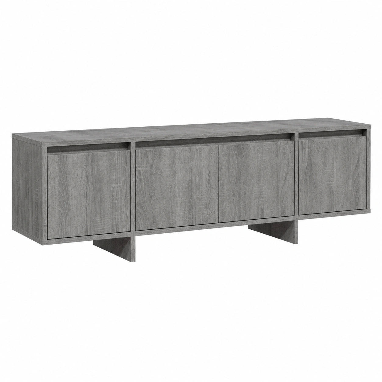 Meuble TV, avec rangement, avec portes, 120 x 30 x 40,5 cm, coloris gris, pour le salon