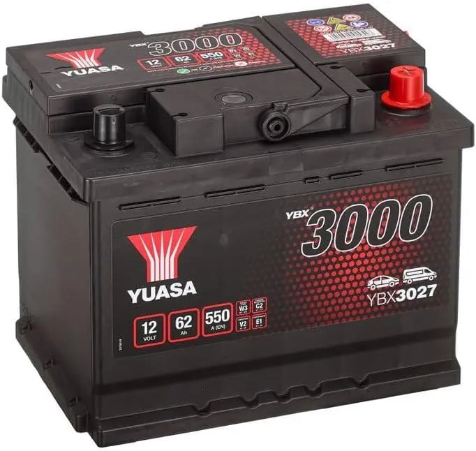YUASA Batterie 62 Ah 550 – YBX3027, gris/noir