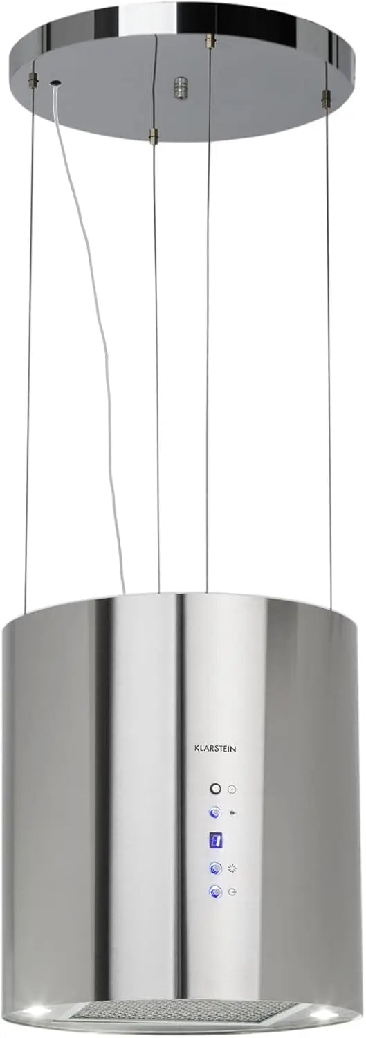 Klarstein Hotte Aspirante Ilot Central de Cuisine Silencieuse et Design – 522 m³/h, gris