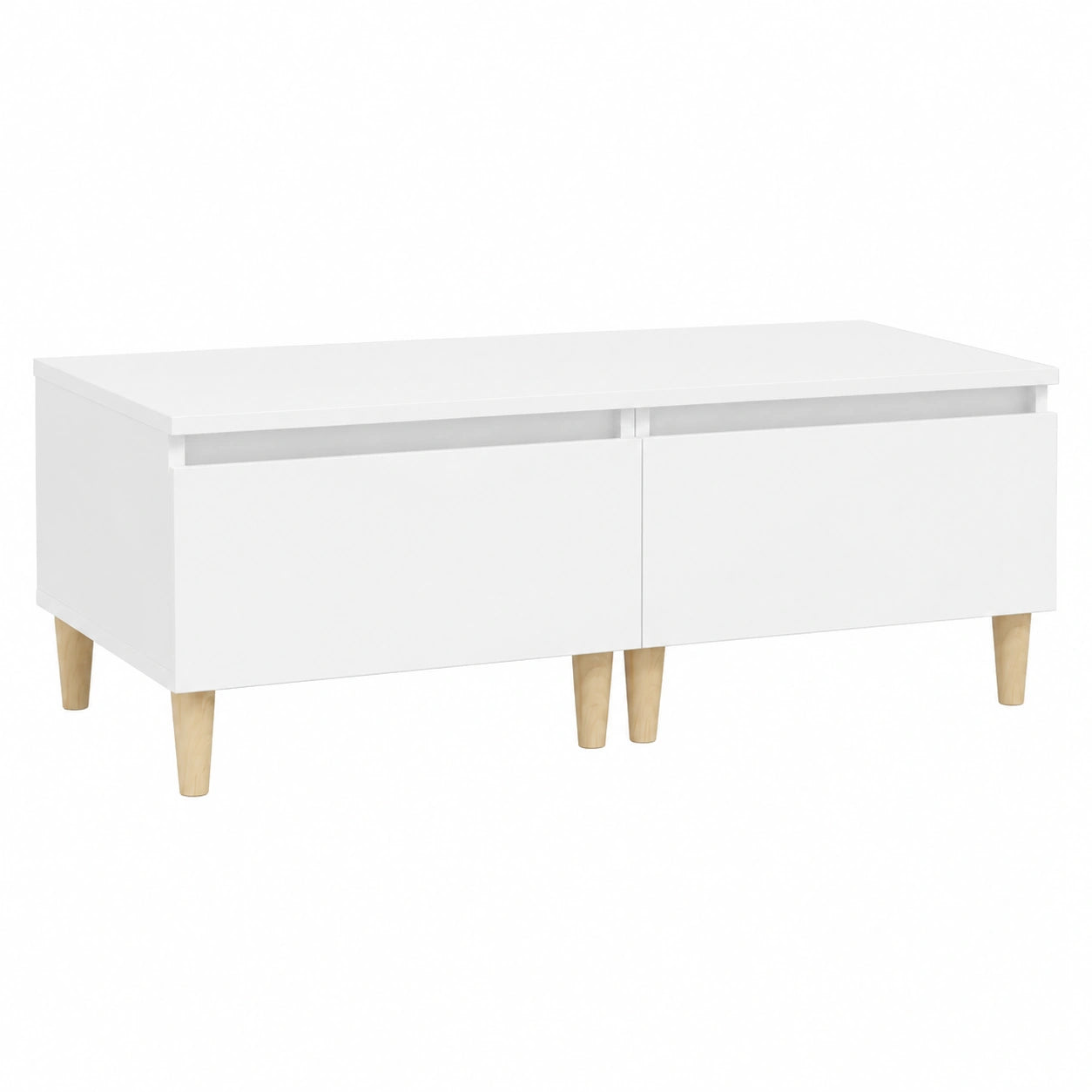 Table console, avec rangement, avec tiroirs, 2 pièces, 50 x 46 x 35 cm, coloris blanc, pour l’entrée ou le salon