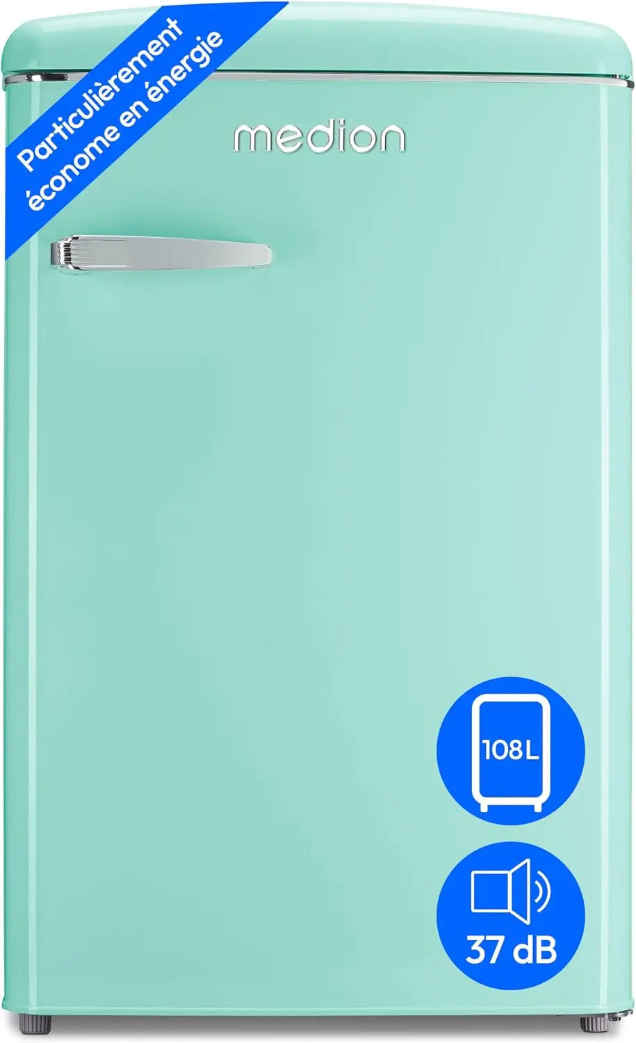 MEDION Réfrigérateur-congélateur rétro réfrigérateur 95L – 95 L / 13 L, vert