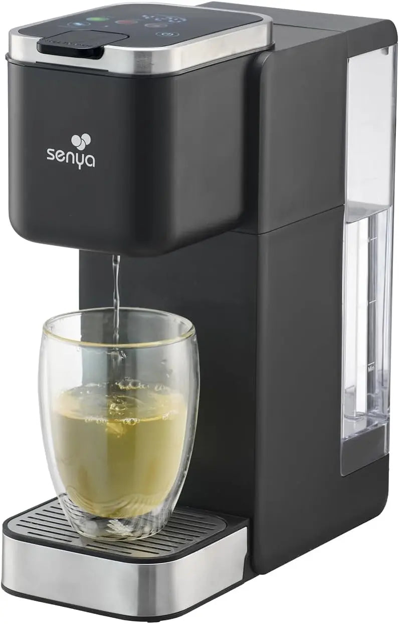 SENYA Machine à thé Tea Time Pro - Ecran tactile avec 3 types de thés et 3 volumes – 1000 W, 50 Hz, gris/noir
