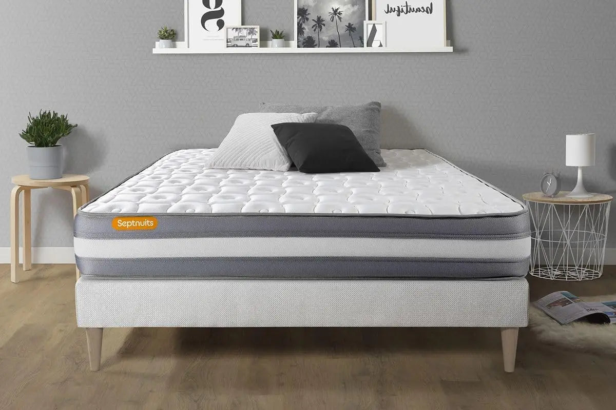 Matelas + sommier kit Blanc 180x200 Memo Plus Mémoire de Forme