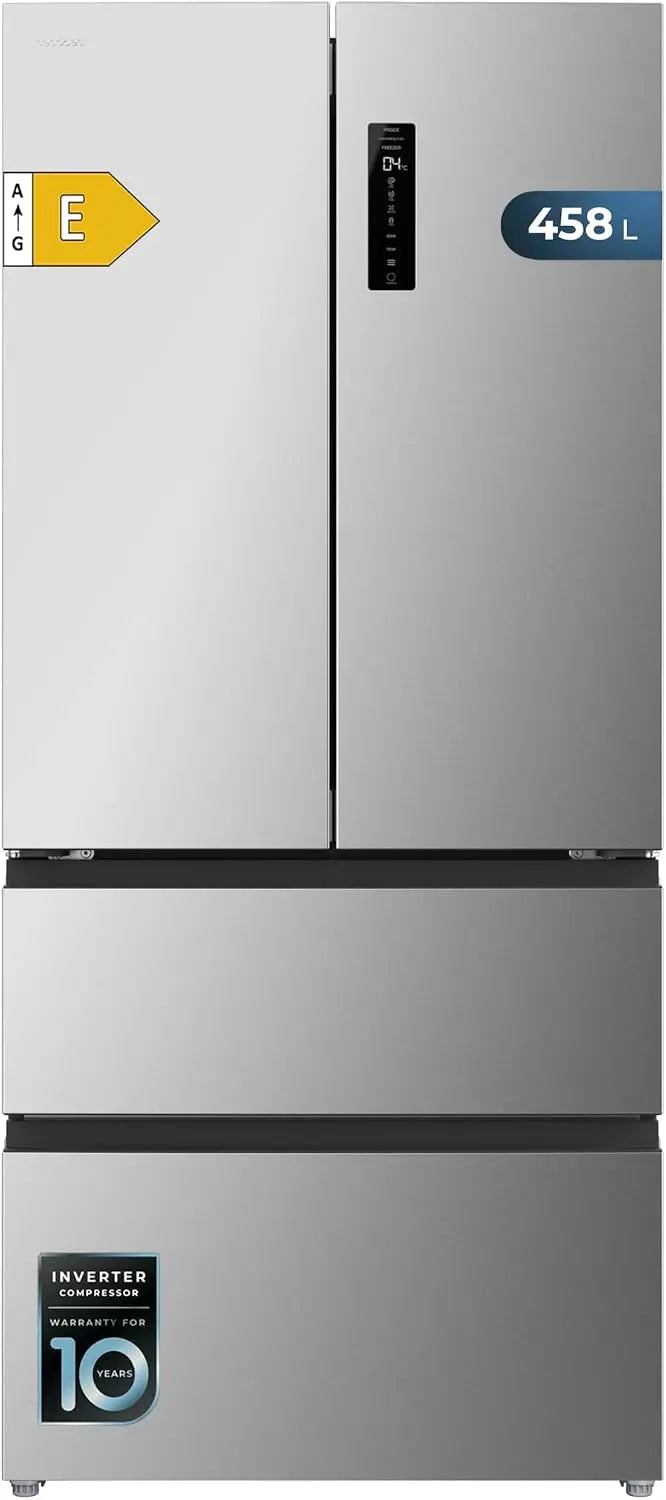 Cecotec Réfrigérateur Porte Française de 4 Portes Semi-Intégrable 458L Total No Frost Bolero CoolMarket – argenté