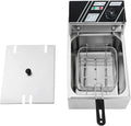 Friteuse Électrique 6L 2500W Inox Panier Couvercle 220V 60-200°C – argenté