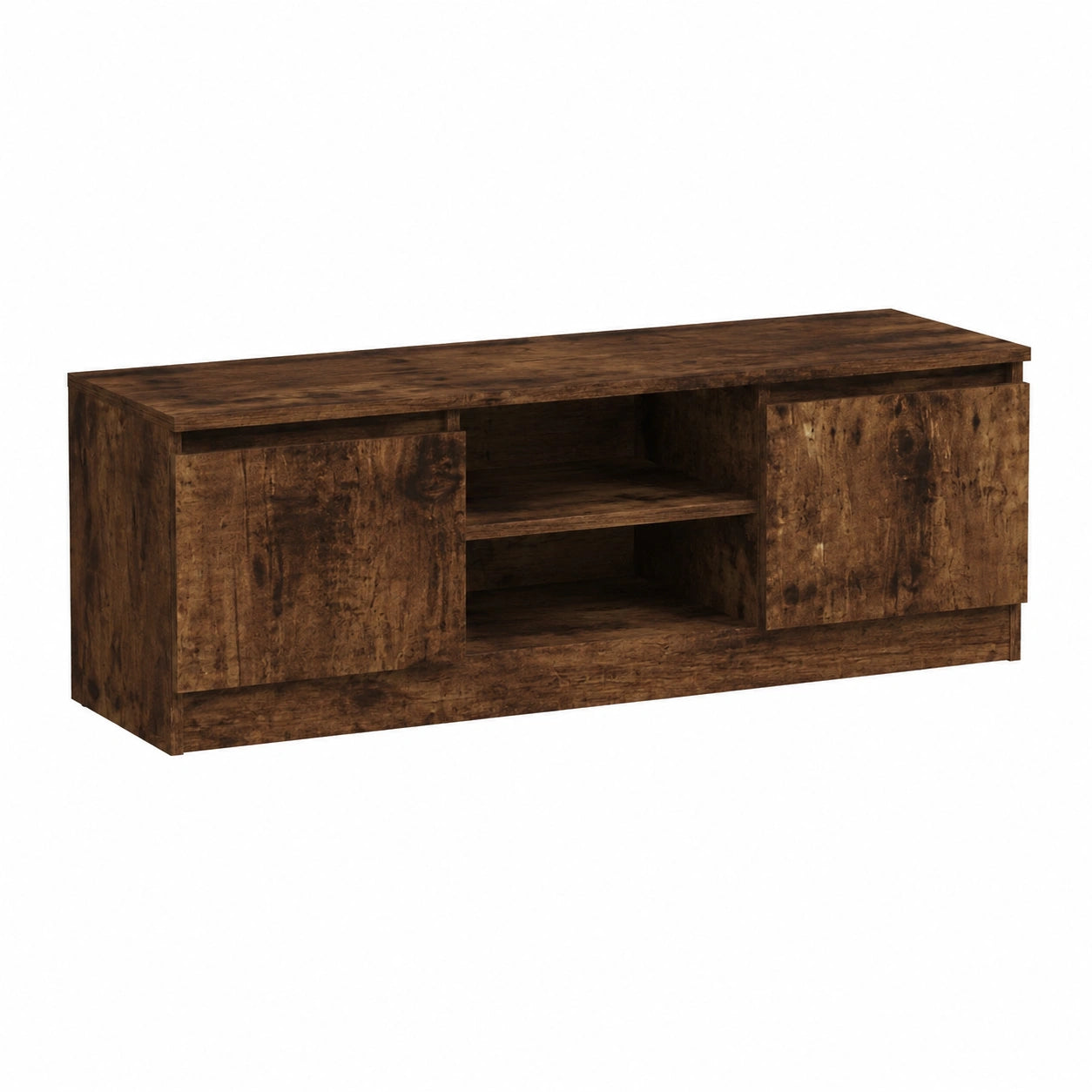 Meuble TV, avec rangement, avec portes, en chêne, 102 x 30 x 36 cm, pour le salon