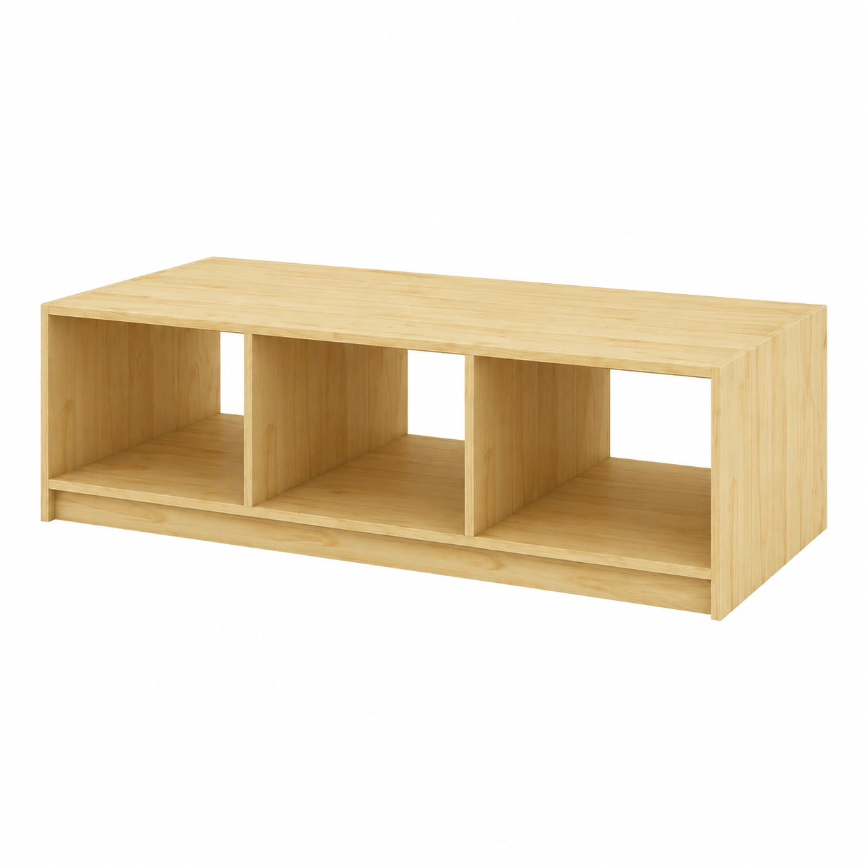 Table basse, avec rangement, avec étagères, coloris naturel, 110 x 50 x 34 cm, pour le salon