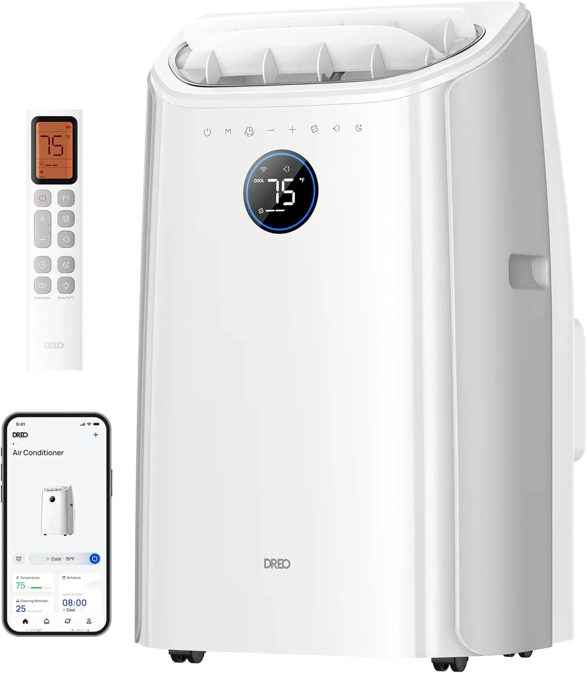 DREO climatiseur portable 10 000 BTU pour chambre – 210 W, gris