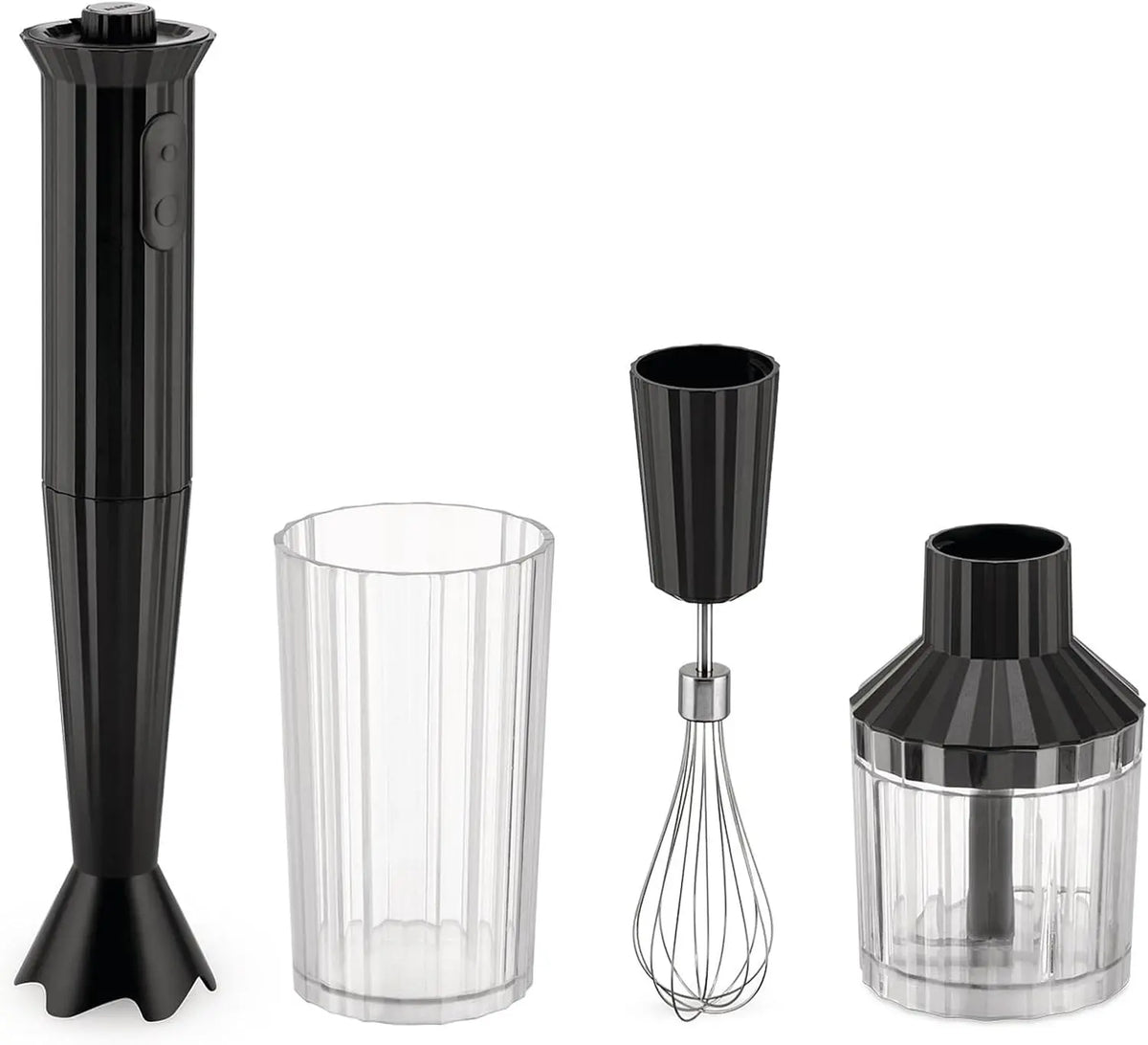 Alessi Plissé MDL10S B - Mixeur Plongeant Design avec Bécher Gradué – 500 W, 700 ml, noir