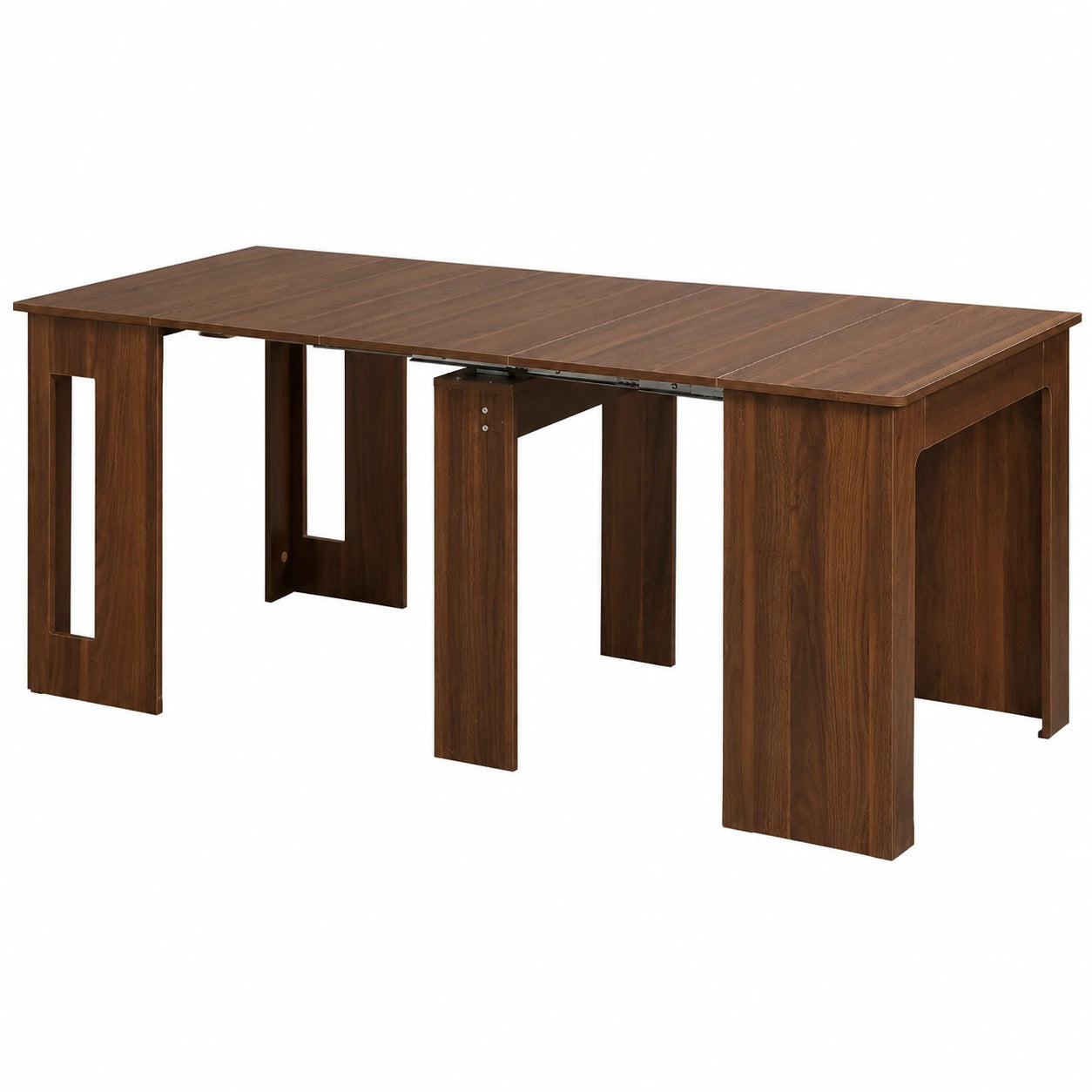 Table à manger, extensible, pliable, coloris marron, 6 places, 180 x 85 x 75 cm, pour la salle à manger