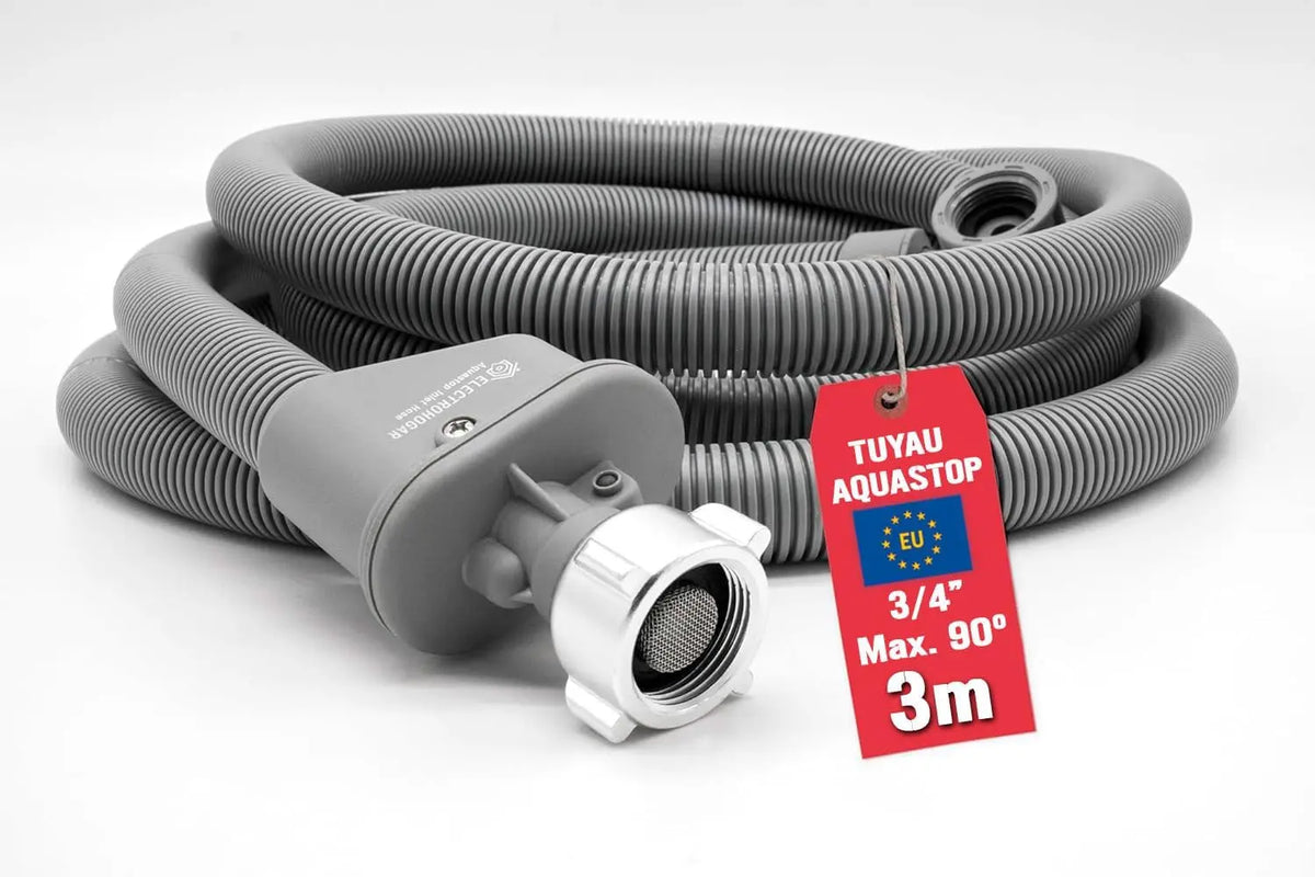 Tuyau Aquastop 3 m Machine à Laver Lave Vaisselle Flexible Sécurité – gris