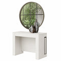 Table, extensible, avec portes, coloris blanc, pour les espaces de vie