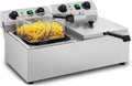 Royal Catering Friteuse Électrique Double – 3200 watts, 10 L, gris