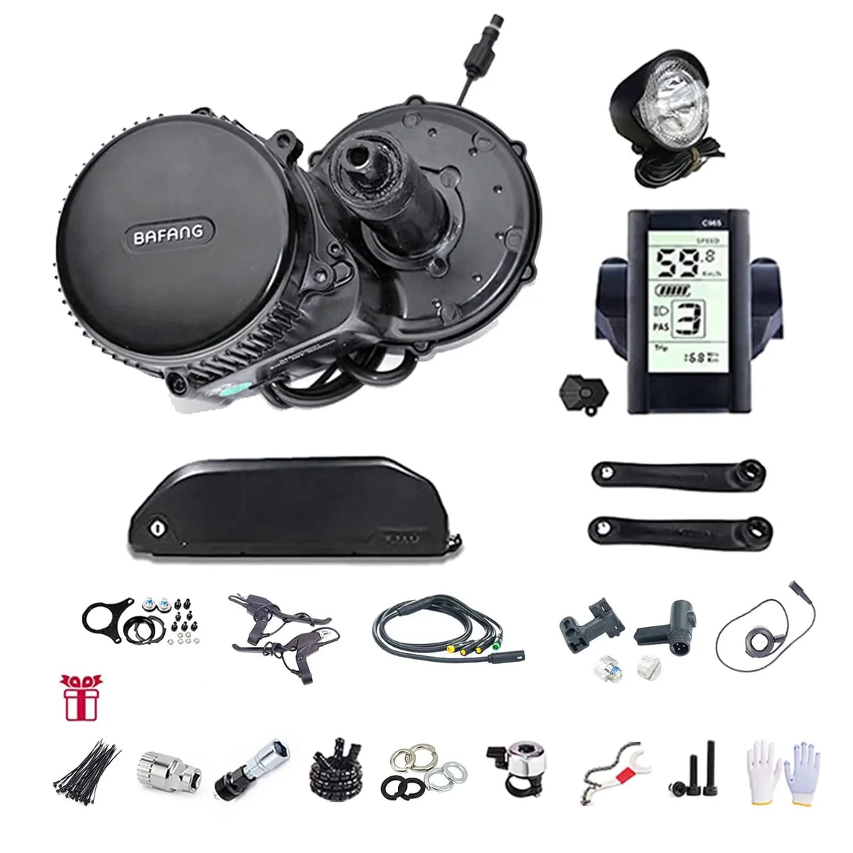 Bafang BBS01B 36V 250W Moteur à Vélo Électrique Mid Drive Kit de Conversion Ebike Moteur Mid pour VTT – gris/noir