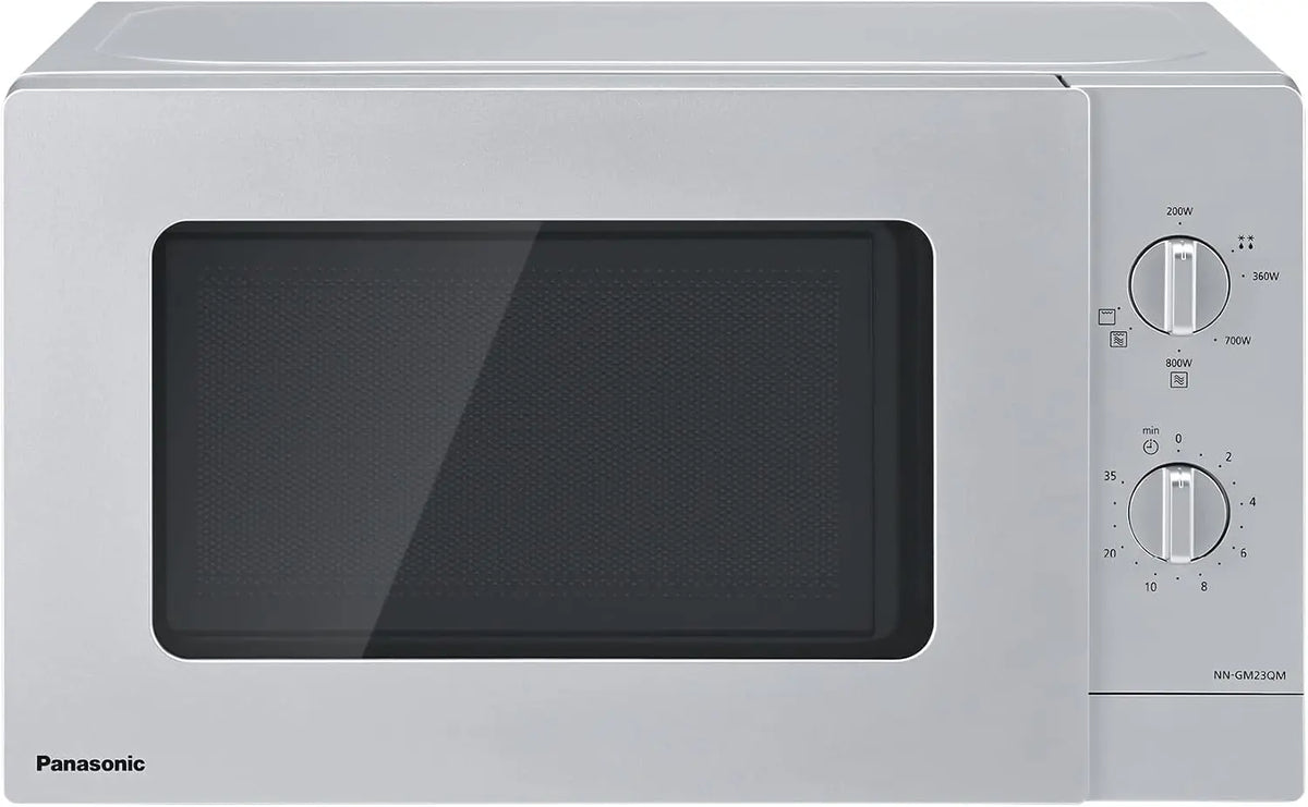 Panasonic NN-GM23QMEPG Four à Micro-Ondes Gril 20L avec Plateau en Verre et Grille Métallique – 800 W / 1000 W, argenté