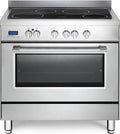 PRO96MXINED Cuisinière à induction 4 brûleurs avec four électrique 90 x 60 cm Inox – 10450 W, 2,24 kWh, argenté