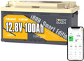 Power Queen 12,8V 100Ah H190 Batterie Lithium Bluetooth pour Camping-Car – gris/blanc