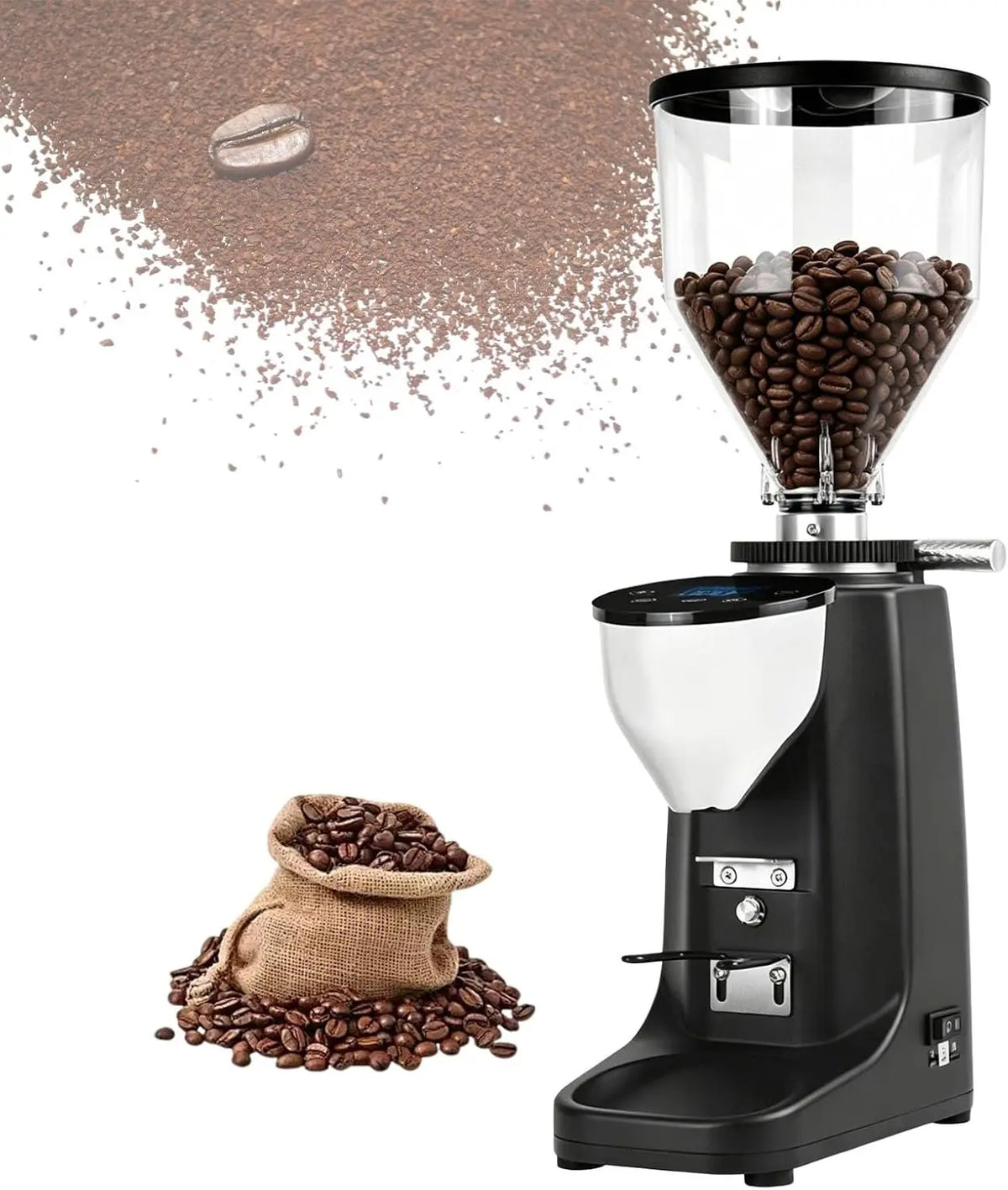 Moulin Café Meule Plate 60mm – 200 W, noir