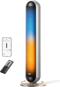 DREO Ventilateur Tour Chauffant Intelligent 2-en-1 – 2000 W, 693 m³/h, gris/bleu/orange