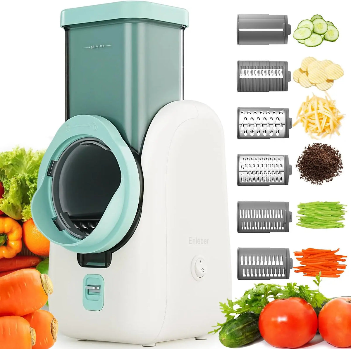 Enleber Râpe à légumes multifonction 6 – blanc