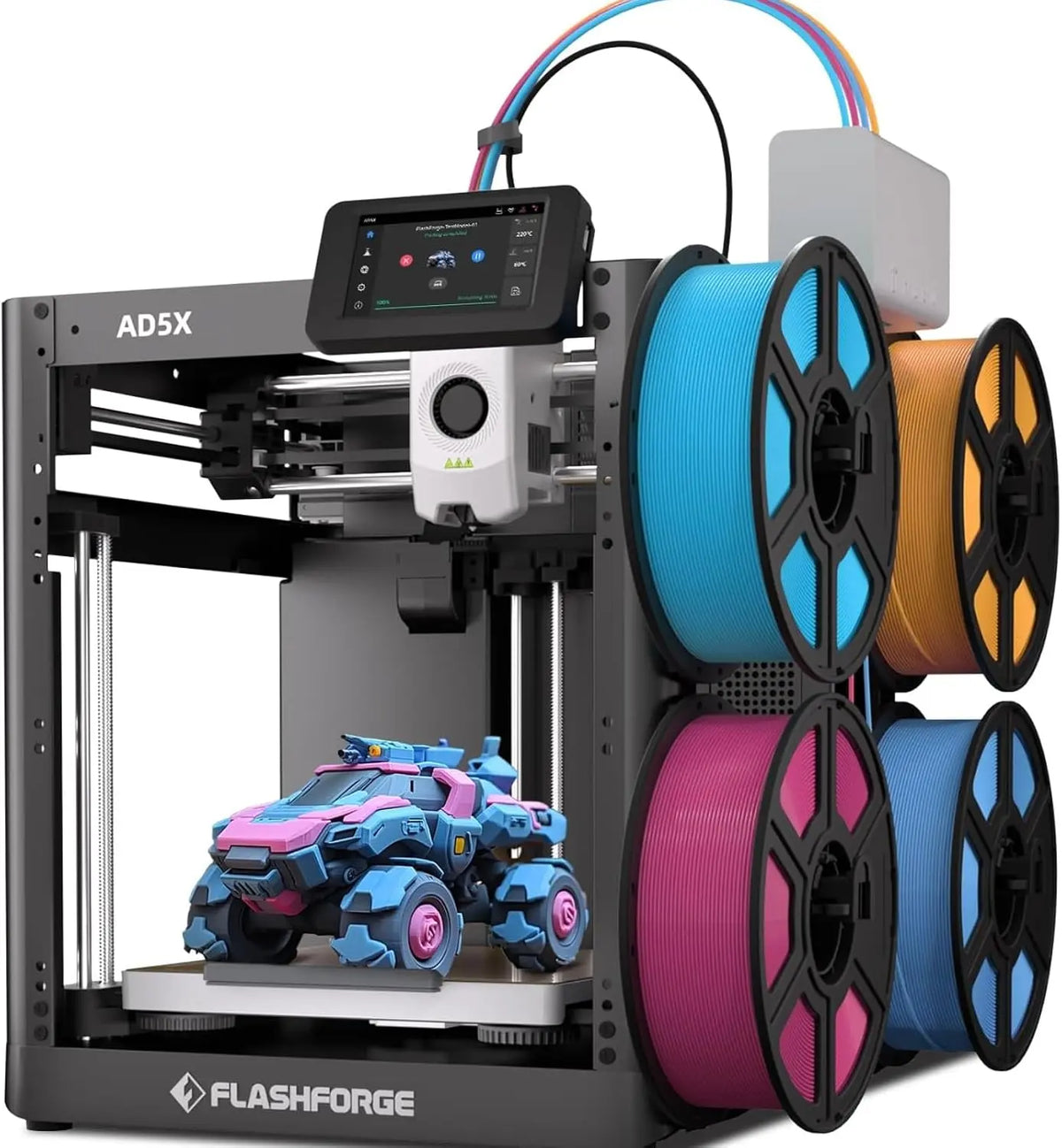 Imprimante 3D Flashforge Adventurer 5X avec Impression Multicolore – AD5X, gris/noir/bleu