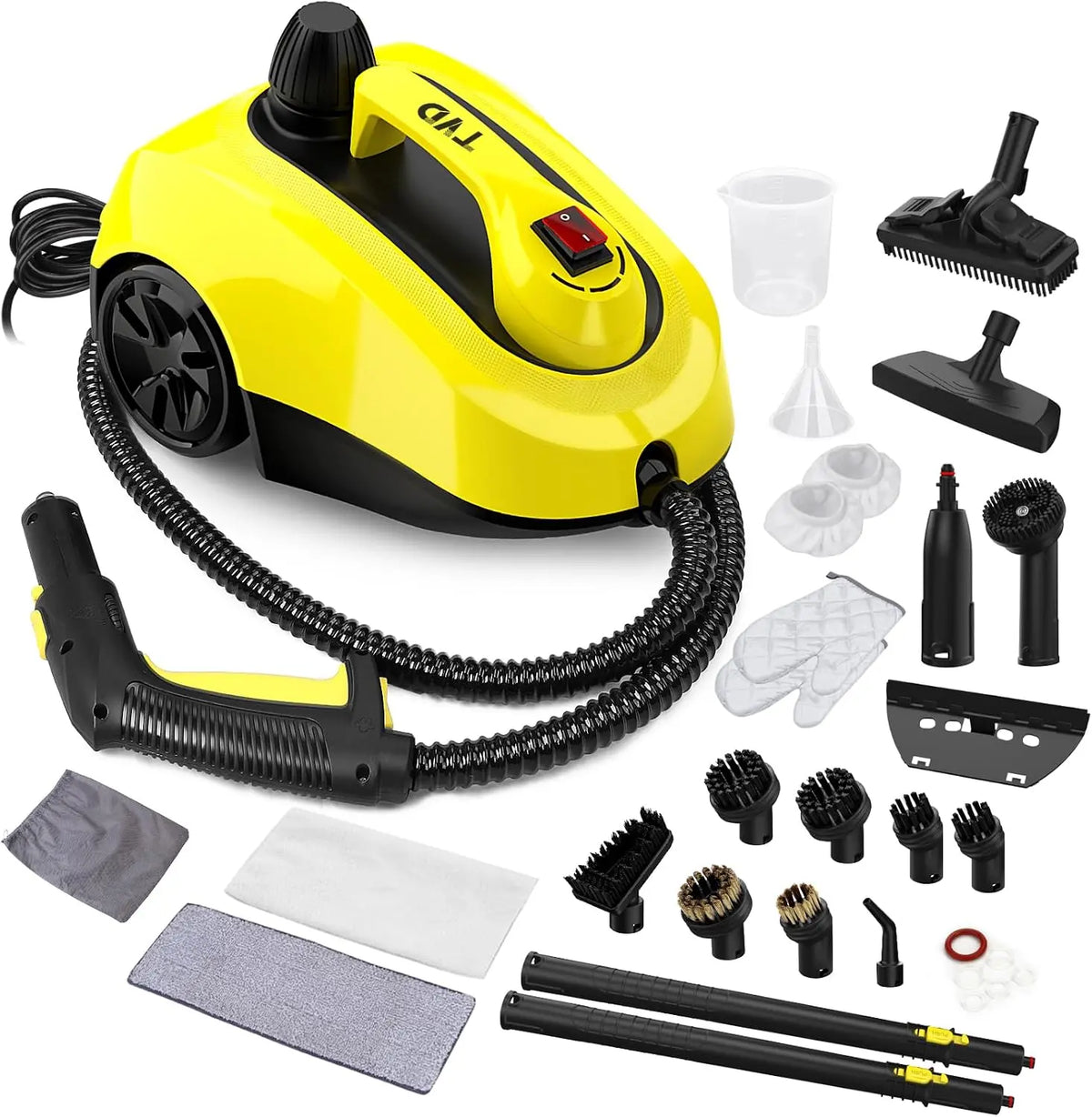 TVD Nettoyeur vapeur pour meubles rembourrés avec câble d'alimentation – gris/noir/jaune