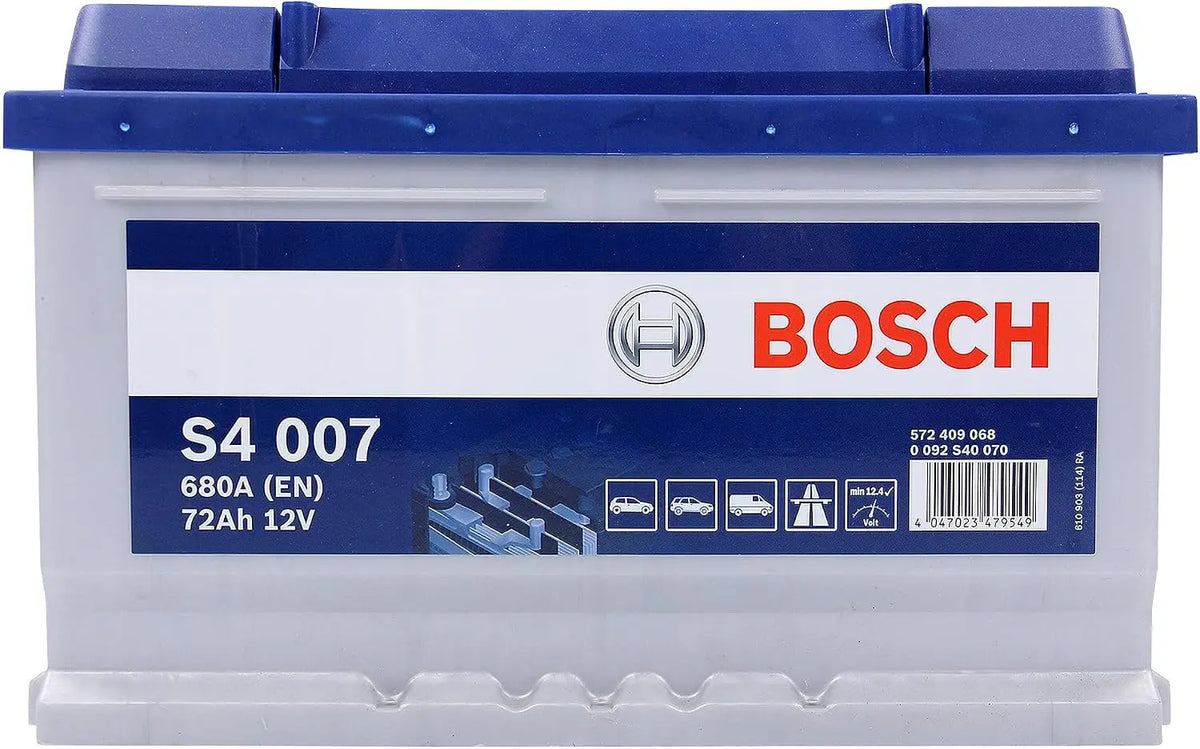 Bosch S4007 - Batterie Auto - 72A/h - 680A - Technologie Plomb-Acide - pour les Véhicules sans Système – bleu/gris