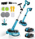Vadrouille électrique sans Fil avec 2 Batteries de 2.0Ah – 2,0 Ah, gris/bleu