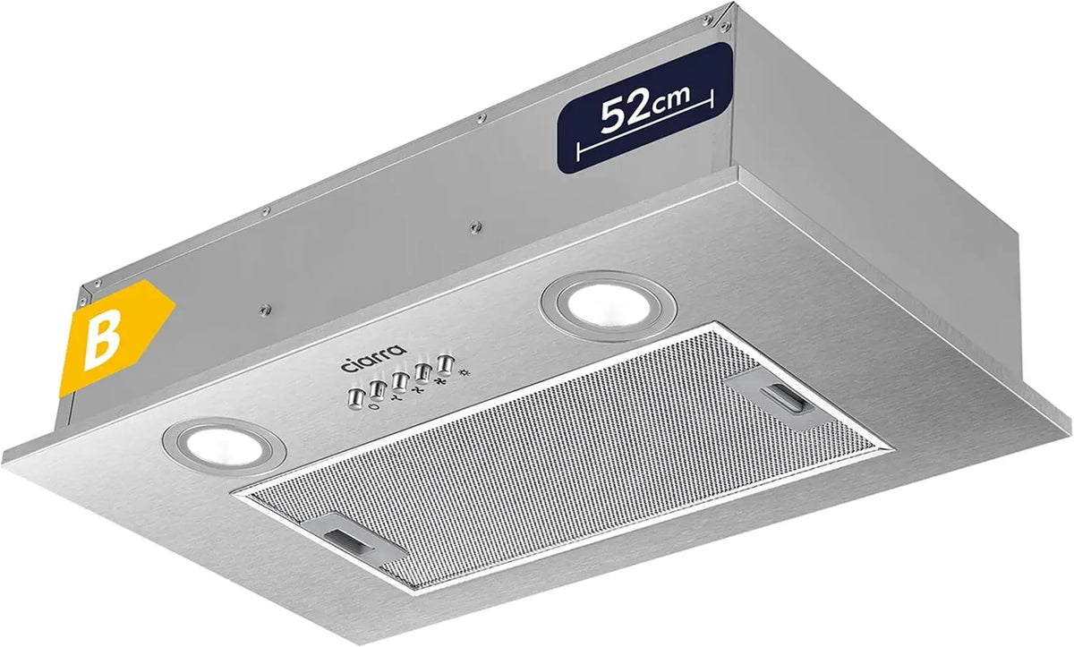 Ciarra Hotte Aspirante Encastrée 52cm- Hotte de Cuisine Intégrée- CBCS5913A – gris