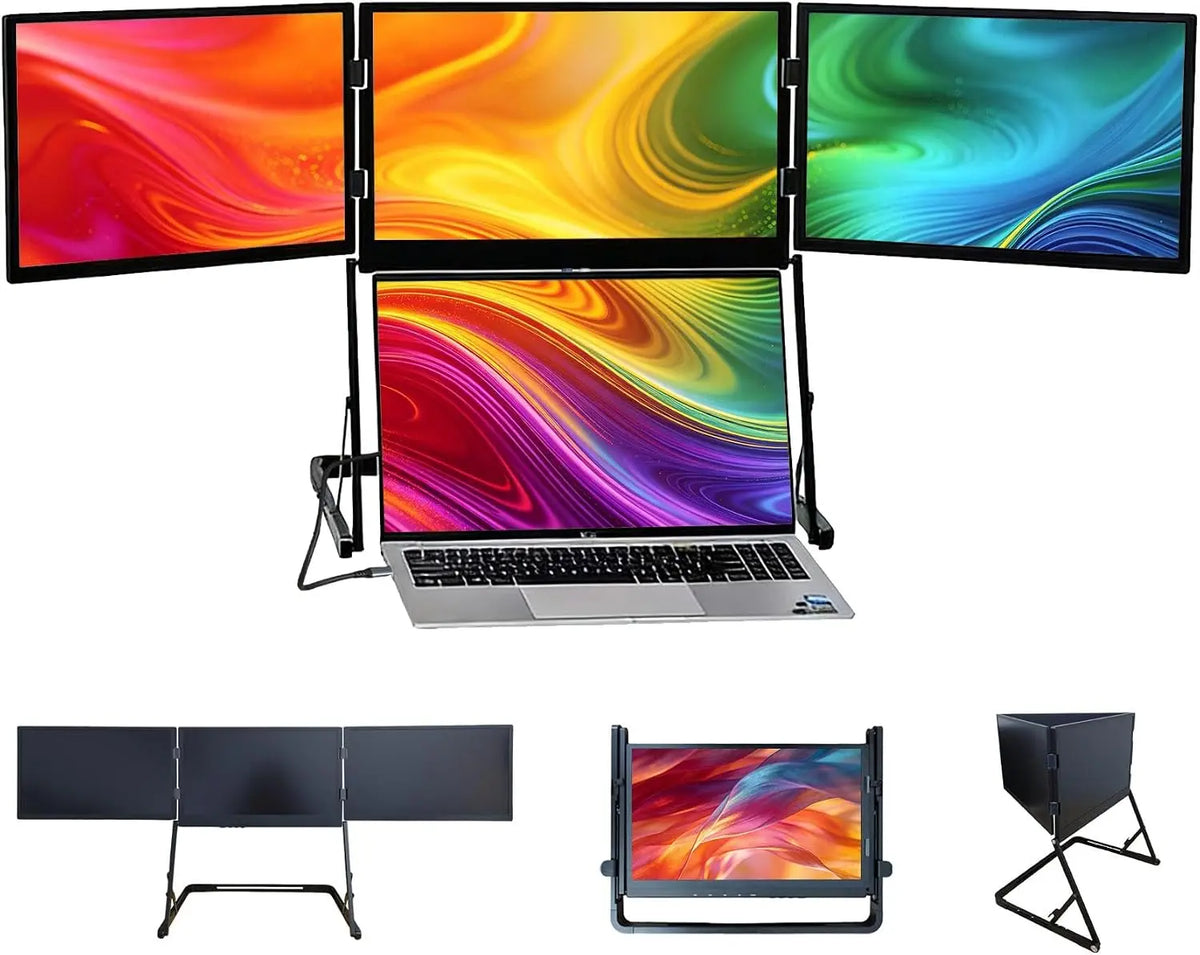 VSDISPLAY 15,6' 1080P Extension d'écran Triple pour Ordinateur portable – 65 W, noir