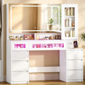 Hzuaneri Coiffeuse avec Bande Lumineuse LED RGB – 40 x 130 x 140 cm, blanc