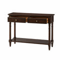 Table basse, avec tiroirs, avec étagères, en bois massif et noyer, 90 x 35 x 76,5 cm, pour le salon