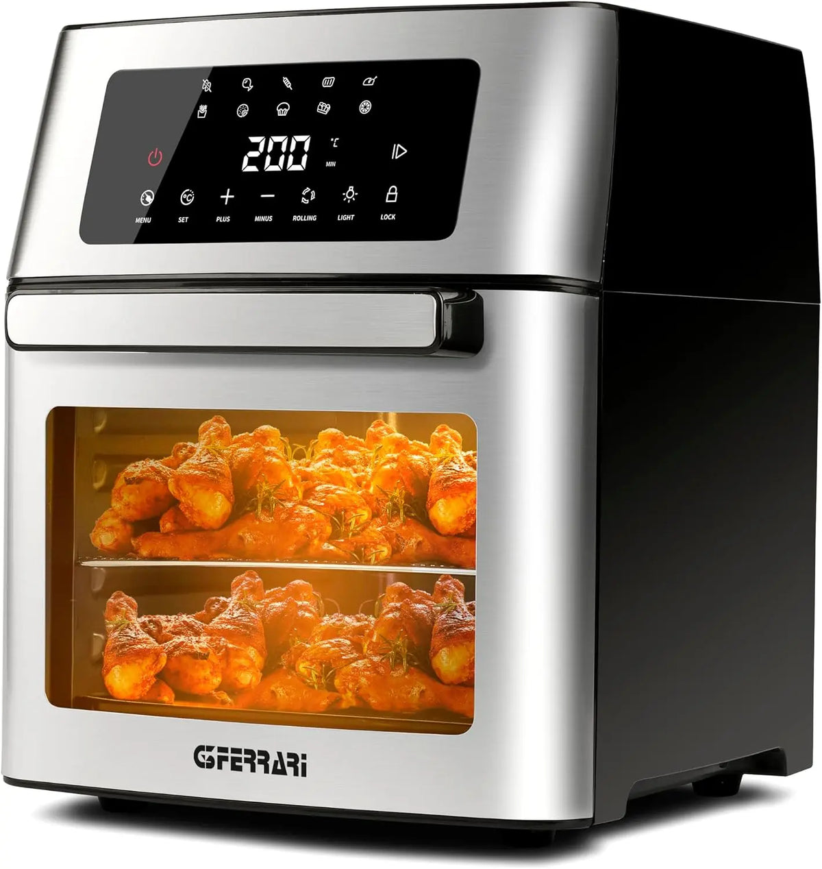G3 Ferrari G10182 Friggisano EVO 15L friteuse à air – 1700 W, 15 Litres, 60 Hz, noir/argenté
