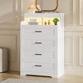 Commode buffet avec éclairage LED meuble de rangement – beige/gris