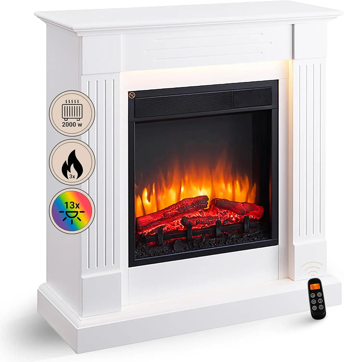 BALDERIA Cheminée électrique Ladina appareil de chauffage – blanc
