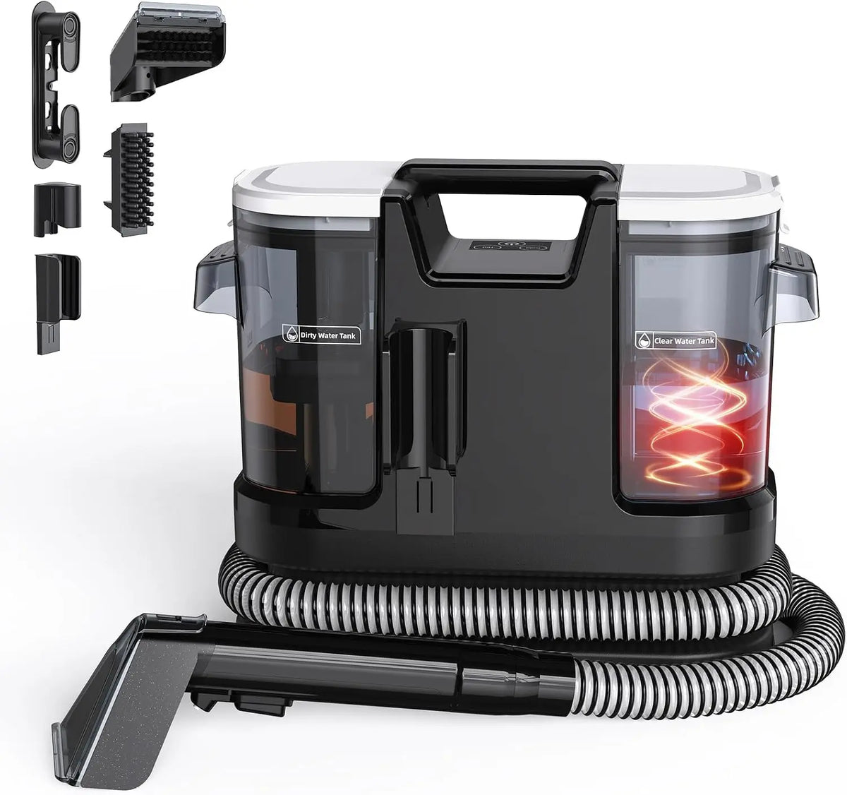 Lubluelu shampouineuse canapé 18 kPa – 600 W / 800 W, 1,75 l, gris/noir