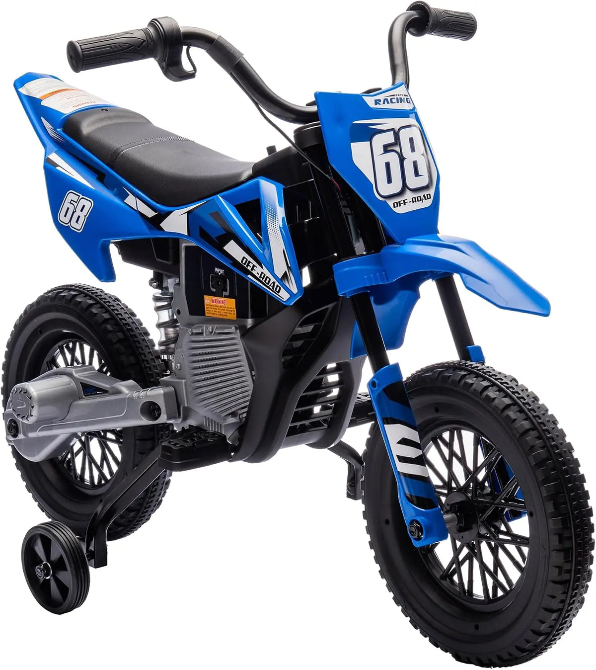 AIYAPLAY Moto électrique Enfants 2 Moteurs 12V Puissant 3 à 6 Ans Bleu – 4,5 Ah
