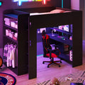 Sapgaks Lit Mezzanine Enfant en Bois 140x200cm avec Bureau – noir