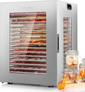 Kwasyo Deshydrateur Alimentaire en Acier Inoxydable 15 plateaux – 1200 W, argenté