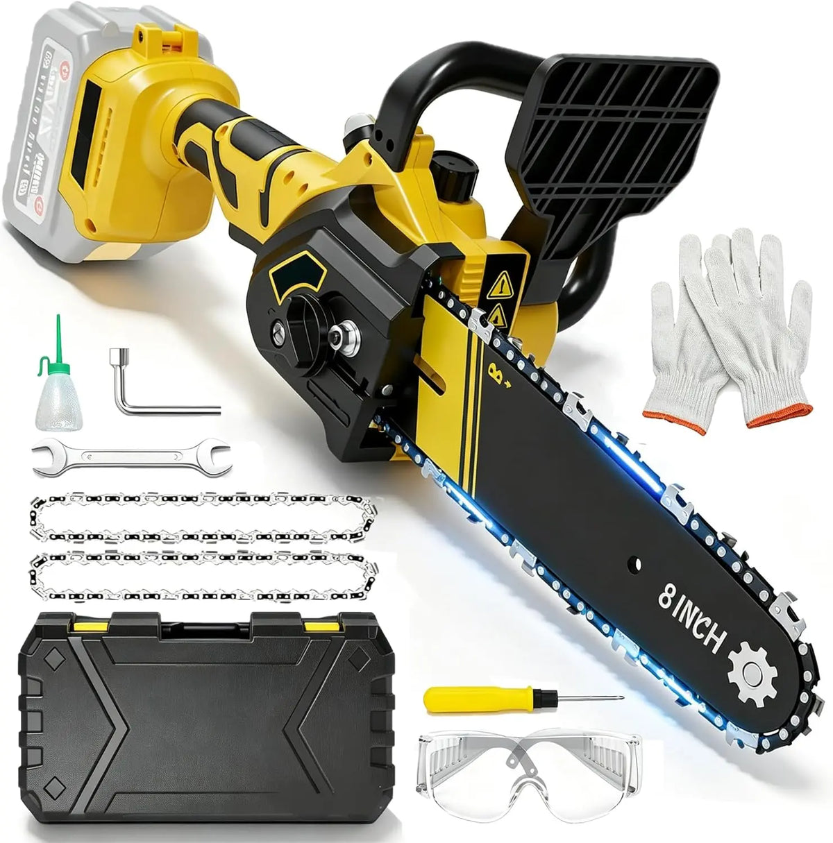 Dewalt Mini tronçonneuse électrique sans fil de 20,3 cm compatible avec batterie Dewalt 18 V 20 V – gris/noir