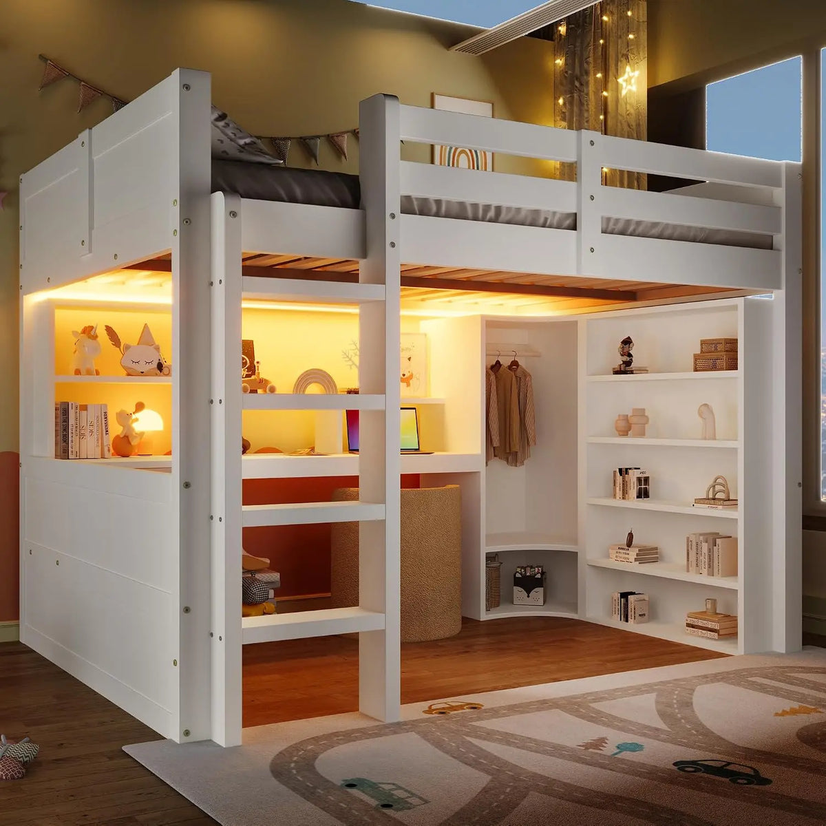 Zepneiy Lit Mezzanine 140x200 cm – blanc